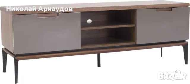 ТВ конзола Rivet, 150 x 40 x 52,5 см, орех/сив, снимка 3 - Шкафове - 49291068