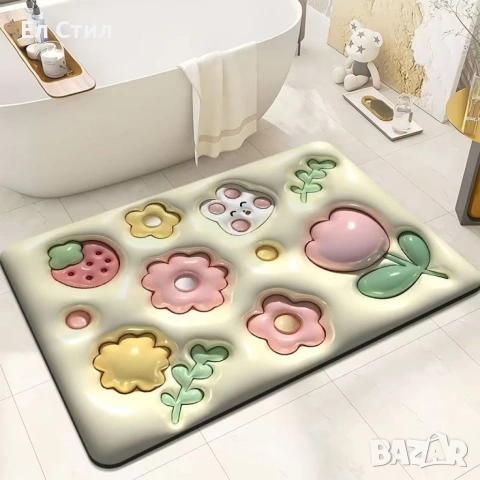 Бързо съхнеща триизмерна постелка за баня в различни разцветки 60х40см, снимка 5 - Други стоки за дома - 53310450