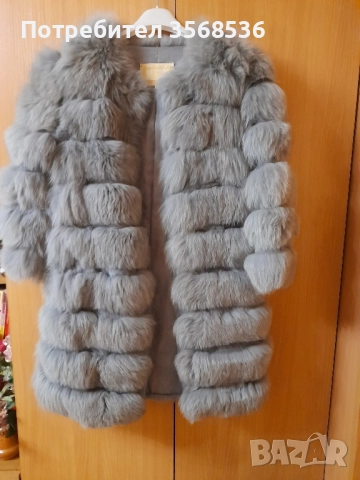 Много леко и топло палто-Сребърна лисица 