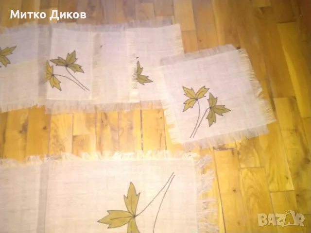 Тишлайфери покривки кърпи за маса за прибори от лен 6 бр. 23х23см и 1бр.72х33см нови, снимка 4 - Декорация за дома - 49600107