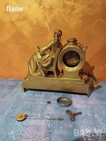 Фигурален, античен каминен часовник Diplan & Salles, снимка 4 - Антикварни и старинни предмети - 52712545