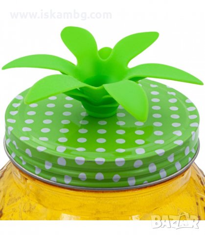 СТЪКЛЕН БУРКАН ЗА НАПИТКИ И КОКТЕЙЛИ С ФОРМА НА АНАНАС - код 2661, снимка 5 - Аксесоари за кухня - 33927472