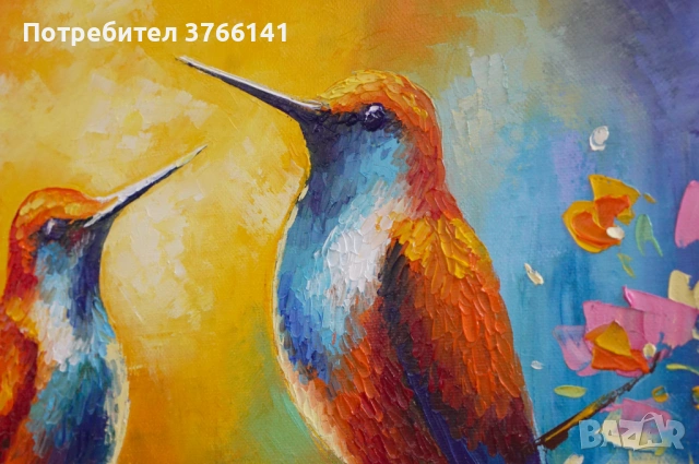 "В очакване на пролетта" Картина 50х40 см, Маслена живопис с шпакла, снимка 2 - Картини - 53721579