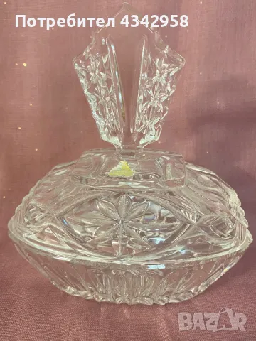 Vintage кристална ваза за бонбони или захар.