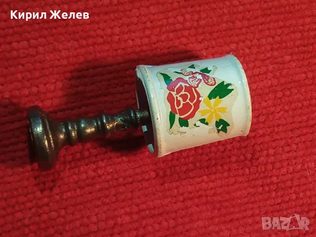 ДЕКОРАТИВНА КОЛЕКЦИОНЕРСКА МИНИАТЮРНА БРОНЗОВА НАСТОЛНА ЛАМПА с ФЛОРАЛЕН АБАЖУР 39882, снимка 12 - Колекции - 46774456