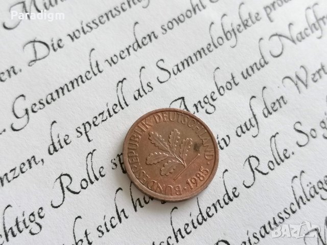 Монета - Германия - 1 пфениг | 1985г.; серия J, снимка 2 - Нумизматика и бонистика - 38898019