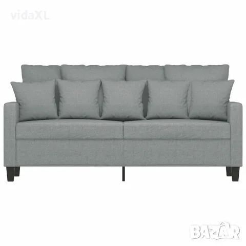 vidaXL 2-местен диван, светлосив, 140 см, плат, снимка 4 - Дивани и мека мебел - 56147293