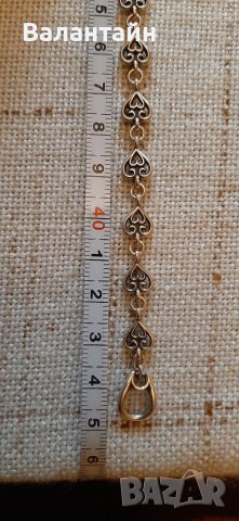 Сребърно колие със сърца, уникално, снимка 3 - Колиета, медальони, синджири - 41623090