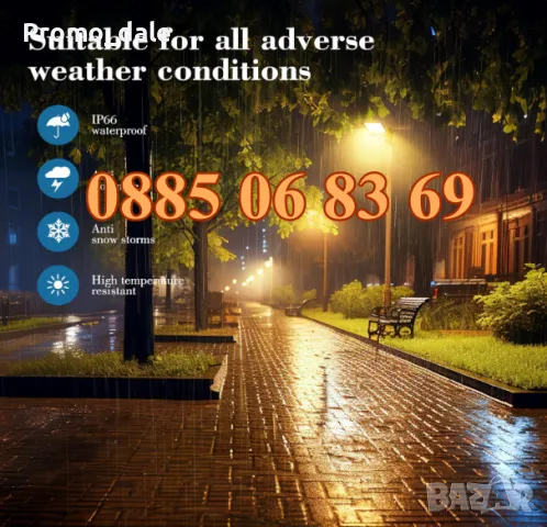 Улична соларна лампа 1800W с панел и стойка, соларна градинска лампа, снимка 3 - Соларни лампи - 48972823