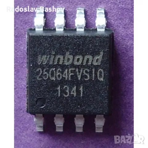 Памет W25Q64FVSIQ 64MBit 8MB Flash SOP-8 IC Чип, снимка 1 - Части и Платки - 48593439