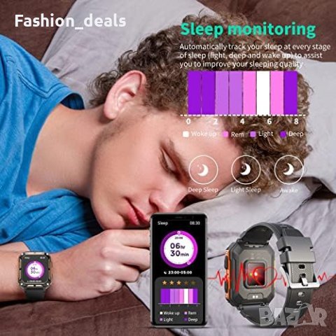 Нов Интелигентен военен часовник за мъже iOS Android циферблати за повиквания Подарък, снимка 7 - Мъжки - 42234623