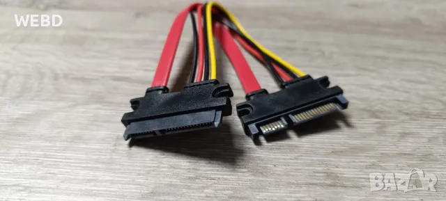 Удължителен кабел SATA III SATA 6 Gb/s 22 pin мъжко - SATA 22 pin женско, (3.3 V + 5 V + 12 V), 20 c, снимка 2 - Кабели и адаптери - 48164046