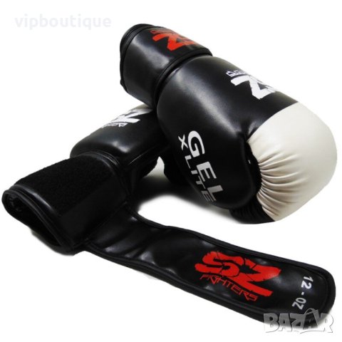 Боксови Ръкавици Gel X Lite Ест. Кожа Черно с бяло, снимка 3 - Бокс - 41547978