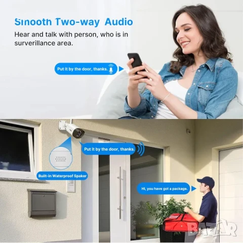 НОВА външна охранителна булет камера Hiseeu HB215F Bullet, 2-посочно аудио, 5MP IP камера, IP66..., снимка 6 - IP камери - 50503813