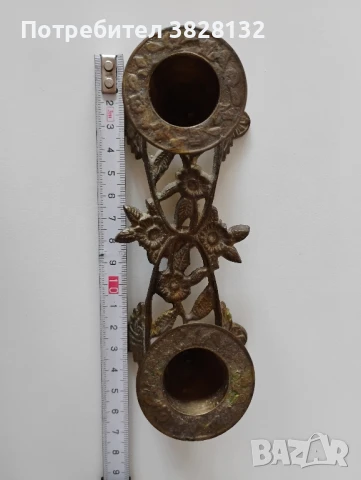 стар метален свещник, снимка 4 - Други ценни предмети - 51053738
