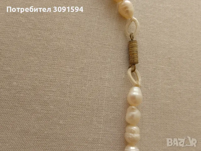 Бяла естествена сладководна перлена огърлица , снимка 5 - Колиета, медальони, синджири - 48128851
