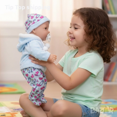 Кукла бебе със звук и зимни дрехи - 36 см - Перфектен подарък за празниците