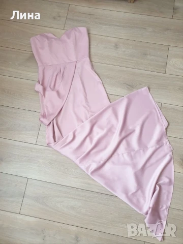 Прелестна дълга сатенена рокля , снимка 2 - Рокли - 51293079