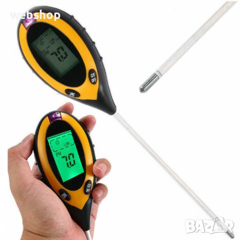 Уред за измерване на влажност, температура, светлина и PH на почвата, снимка 11 - Градинска техника - 39537934