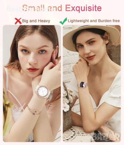  Смарт часовници niolina за жени, 1.106" AMOLED, снимка 6 - Смарт гривни - 53753152