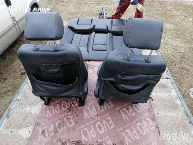 Черен кожен салон Мерцедес w210 седан, снимка 9 - Части - 51994676