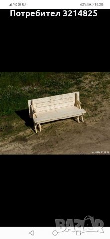Дървена сгъваема маса с две пейки, снимка 4 - Градински мебели, декорация  - 34589847