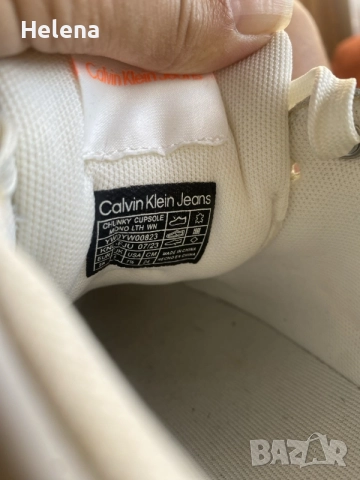 Дамски кожени маратонки сникърси Calvin Klein Jeans (Оригинал) размер 37,5-38, снимка 8 - Маратонки - 56114872