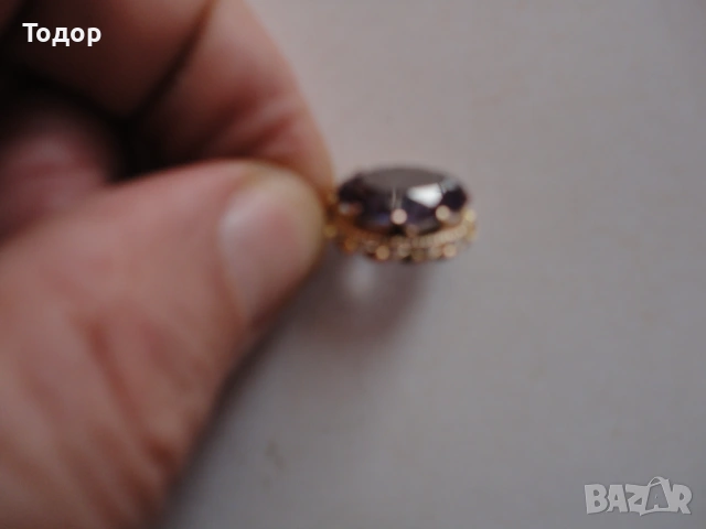 Позлатен медальон с камък Amerik 3, снимка 6 - Колиета, медальони, синджири - 53051016