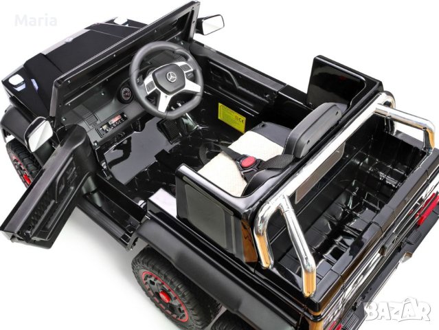 Акумулаторен джип Mercedes G 63 AMG 4X4 12V батерия,MP3, с меки гуми с Кожена седалка, снимка 10 - Детски велосипеди, триколки и коли - 40539415