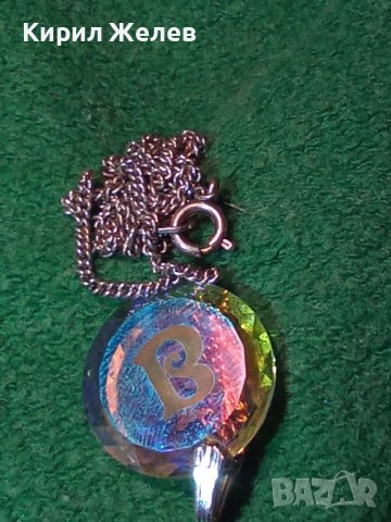 МОДНО АРТ КРИСТАЛНО КОЛИЕ МЕДАЛЬОН с ВЕРИЖКА и БУКВИЧКА 26684, снимка 13 - Колиета, медальони, синджири - 34806306