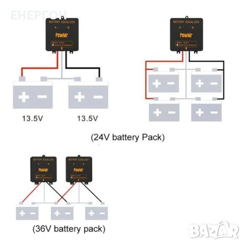 Акумулаторен балансьор изравнител 24V за оловни, тягови AGM акумулатор