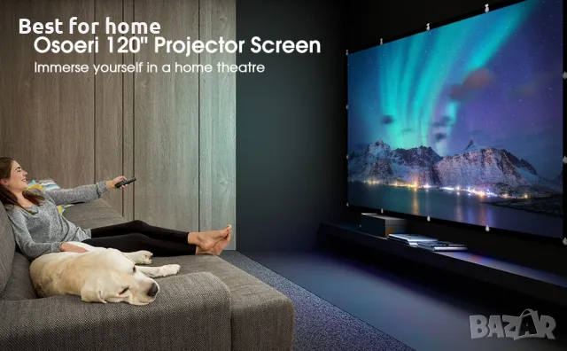 Висококачествен екран за проектори 120 инча, 16:9 от OZOERI, снимка 10 - Плейъри, домашно кино, прожектори - 50138736
