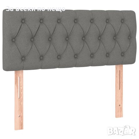 Боксспринг легло с матрак и LED, тъмносиво, 100x200 см, плат, снимка 4 - Спални и легла - 42425326