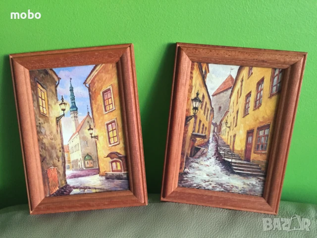  Две картини "Пейзаж от Италия "-  техника  маслени бои, снимка 2 - Картини - 50973376
