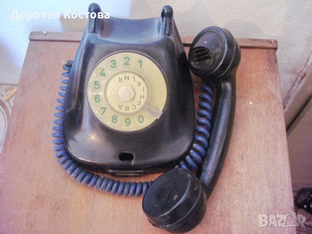 Стар телефон от бакелит, снимка 6 - Антикварни и старинни предмети - 38655149