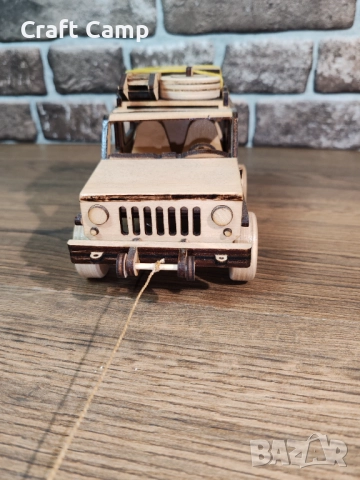 Дървен модел на Джип и Каравана – Craft Camp, снимка 3 - Коли, камиони, мотори, писти - 52738202
