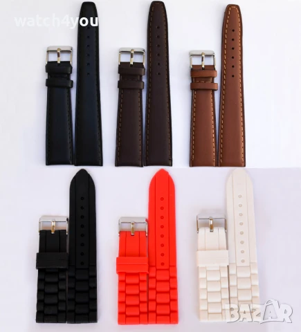 НОВА КАИШКА ЗА ЧАСОВНИК РАЗЛИЧНИ ЦВЕТОВЕ ЧЕРНА КАФЯВА БЯЛА СИНЯ ЧЕРВЕНА.КОЖЕНИ КАИШКИ ЗА ЧАСОВНИЦИ., снимка 15 - Каишки за часовници - 8739584