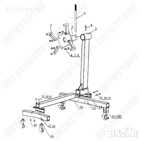 Сгъваема стойка за двигател 680кг ROCKFORCE T26801, снимка 3 - Други инструменти - 42212253