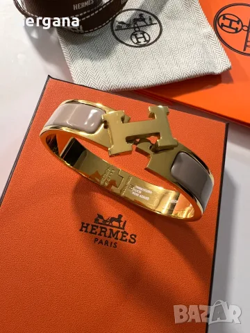 бежова гривна Hermes, снимка 4 - Гривни - 56073543