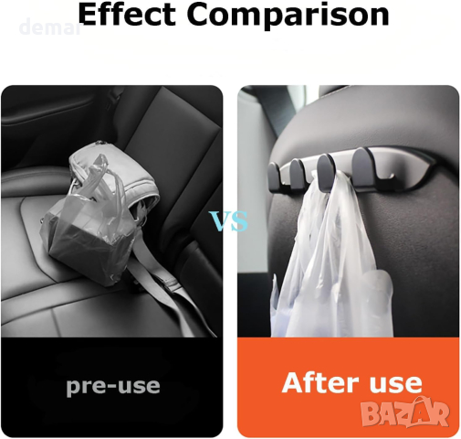 PANPHEN Куки за облегалката на седалката, съвместими с Tesla Model 3 Model Y 2017-2023, 4 бр. черни, снимка 2 - Аксесоари и консумативи - 44533326