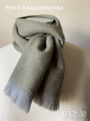 Мъжки, зелен шал от вълна, снимка 2 - Шалове - 49368523