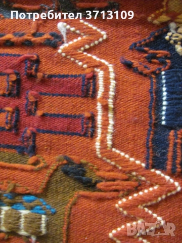 19век автентичен вълнен килим Централна Америка ,85х40см., снимка 7 - Антикварни и старинни предмети - 51837697