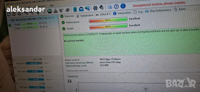 WD RED HDD 3TB на 100процента , снимка 2 - Твърди дискове - 56245871