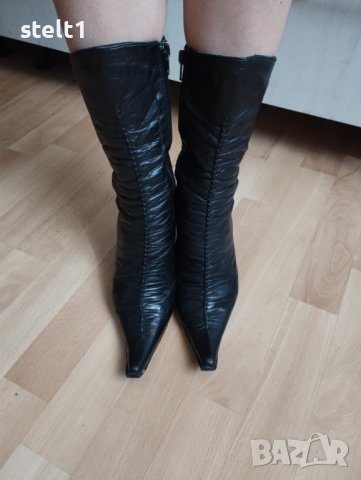 Красиви боти от естествена кожа-37, снимка 5 - Дамски боти - 17290856