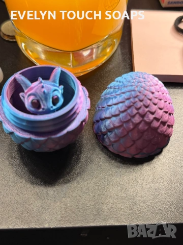 3D принт 3D Morph Lab - Яйце с бебе дракон, scale, синьо-розово, снимка 6 - Други - 53416202