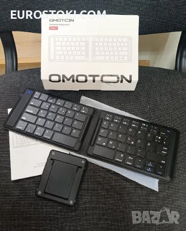 Сгъваема клавиатура OMOTON KB567, акумулаторна безжична Bluetooth клавиатура, със стойка за смартфон, снимка 9 - Клавиатури и мишки - 56239615