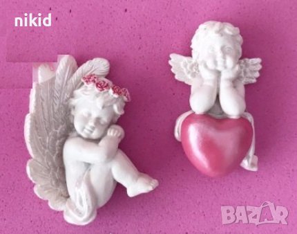 2 изящни ангела ангел свито силиконов молд форма кръщене декорация торта фондан шоколад и др., снимка 3 - Форми - 17755653