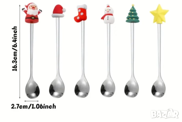 Коледни лъжици за кафе, десерти, снимка 2 - Коледни подаръци - 52837058