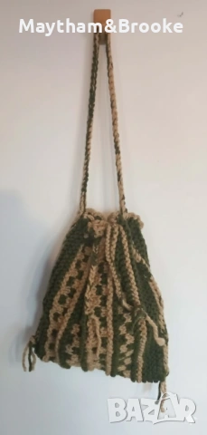 Ръчно изработена плетена торба в бохо (фолклорен) стил – уникален занаятчийски дизайн