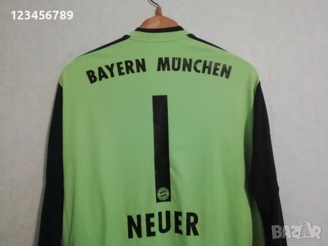 Bayern Munich Neuer 2012/2013 Adidas оригинална тениска вратарска фланелка екип Байерн Мюнхен Нойер , снимка 3 - Тениски - 53501354